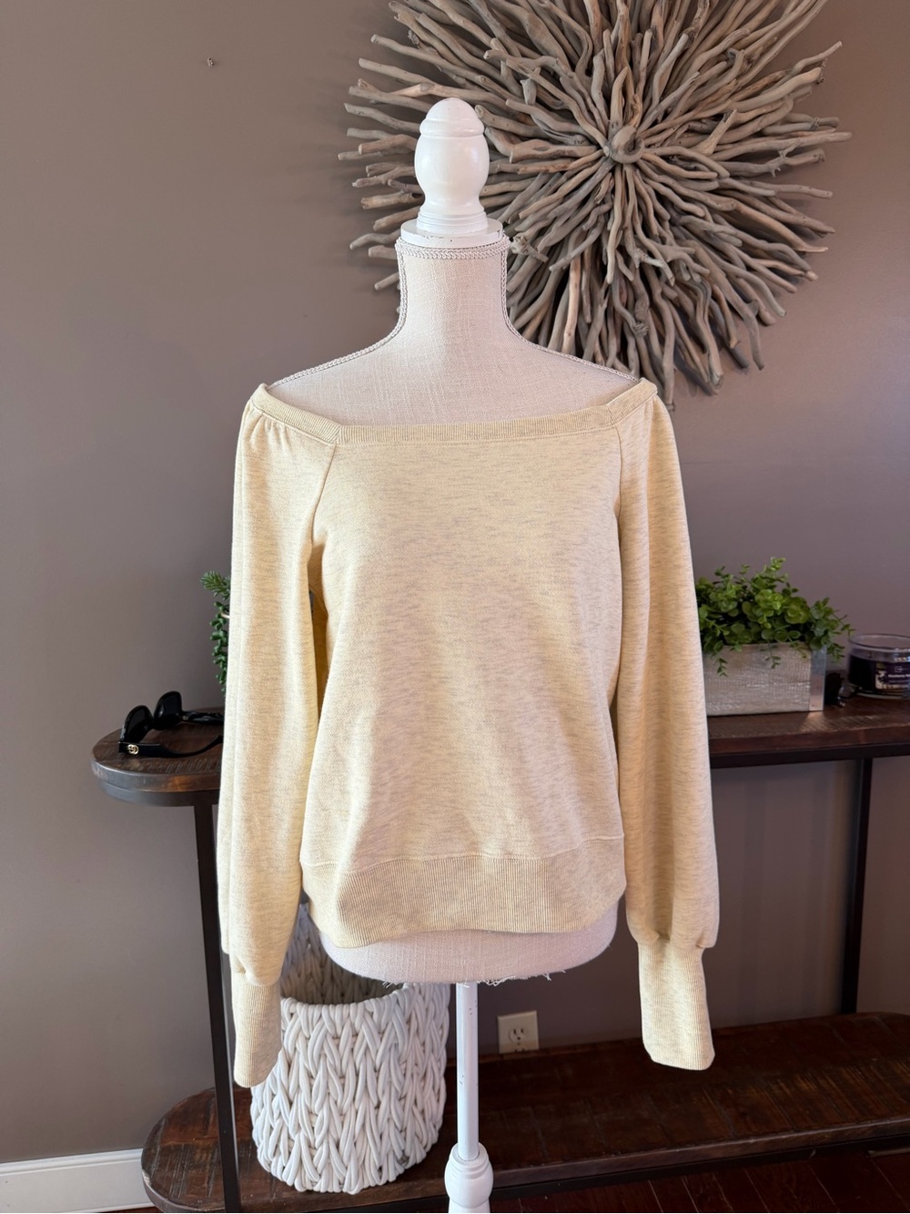 Rebecca Minkoff off‎ shoulder sweatshirt in yellow
